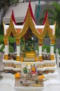 Amarindradhiraja shrine place where people pray and make offerings in the city of Bangkok, Thailand