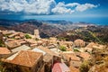 Amazing view on mediterranean sea from Bova superiore antique town in Calabria Royalty Free Stock Photo