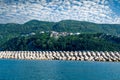 Amasra town with concrete breakwater, Bartin, Turkey Royalty Free Stock Photo