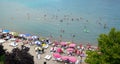 People enjoy Amasra beach in black sea