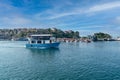 Amasra, Turkey- June 26 2021: Boat tours tourists in black sea