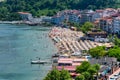 Amasra, Turkey- June 26 2021: People having fun at the beach