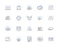 Amassing line icons collection. Accumulation, Collection, Gathering, Stockpiling, Hoarding, Stocking, Piling vector and