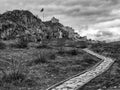 Amasya castle on a cloudy day