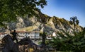 A photo that captures the unique structured houses in Amasya through the plants.