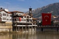 Amasya View Yesilirmak River Turkish Flag