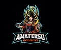 Amaterasu goddess mascot logo design Royalty Free Stock Photo