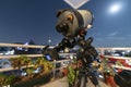 An amateur astronomer telescope set up on a terrace during the pandemic to see the Moon and Stars while in lockdown at Santiago de