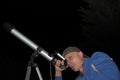 Amateur astronomist with telescope