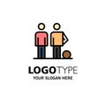 Amateur, Ball, Football, Friends, Soccer Business Logo Template. Flat Color