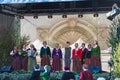 Amateur band sings on stage. Song festival in Riga.