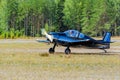 Amateur construction single-engined piston-powered small sports aircraft Brugger MB-2 Colibri OH-XHM landing on the Karhula