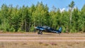 Amateur construction single-engined piston-powered small sports aircraft Brugger MB-2 Colibri OH-XHM landing on the Karhula