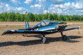 Amateur construction single-engined piston-powered small sports aircraft Brugger MB-2 Colibri OH-XHM parked on the Karhula