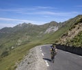 Amateur Cyclist on Col du Tourmalet - Tour de France 2018 Royalty Free Stock Photo