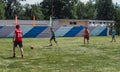 Amateur football competitions in the children's recreation camp in Anapa in Krasnodar region of Russia.