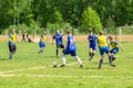 Amateur football match in Kaluga region of Russia. Royalty Free Stock Photo