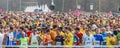 Amateur runners waiting for the marathon start