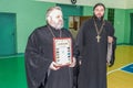 Amateur sports competitions in volleyball, the sports organizations and the Russian Orthodox Church in Gomel region of Belarus.