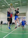 Amateur volleyball competitions in the Kaluga region of Central Russia.