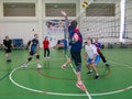 Amateur volleyball competitions in the Kaluga region of Central Russia.