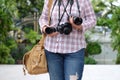 Amateur woman photographer. Royalty Free Stock Photo