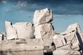 Amathus, Cyprus. Stone pieces with an ancient carving