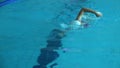 Amator Swimmer Practicing in Water Swimming pool.