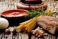 Amatriciana ingredients Royalty Free Stock Photo
