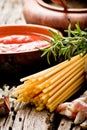 Amatriciana ingredients Royalty Free Stock Photo