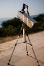 Amature making telescope Royalty Free Stock Photo