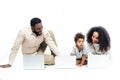 amazed african american kid looking away Royalty Free Stock Photo