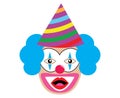 Amazed clown. Vector illustration