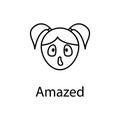 amazed girl face icon. Element of emotions for mobile concept and web apps illustration. Thin line icon for website design and dev Royalty Free Stock Photo