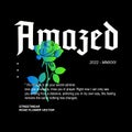 Amazed rose streetwear design clothing vector