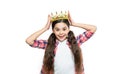 amazed teen princess girl on background. photo of teen princess girl wear crown.