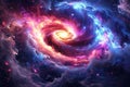 Amazin g bright spiral cosmic galaxy