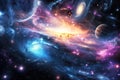 Amazin g bright spiral cosmic galaxy Royalty Free Stock Photo