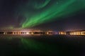 Amazin landscape of northen lights in background at Lofoten, Norway