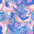 Amazing acrylic pouring seamless texture in multicolor calm tones.