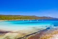 Amazing Adriatic coast in Croatia. Turquoise lagoon on Sakarun beach on Dugi Otok island Royalty Free Stock Photo