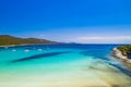 Amazing Adriatic coastline in Croatia. Azure turquoise lagoon on Sakarun beach on Dugi Otok island Royalty Free Stock Photo