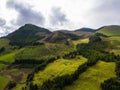 Amazing aerial footage view of the mountains by the famous Haiku