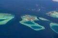 Amazing aerial ocean view from the airplane window Royalty Free Stock Photo