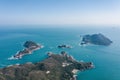 Amazing Aerial Panorama view of Town Island, High Island Reservoir, Sai Kung, Hong Kong, outdoor, Daytime