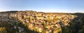 Aerial sunset panorama of city of Veliko Tarnovo, Bulgaria Royalty Free Stock Photo