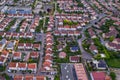 Aerial townscape view of Dijon city in Burgundy, France