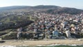 Aerial view of Black Sea coast near town of Obzor, Bulgaria