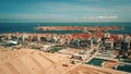 Aerial view of Chioggia and Sottomarina, tourist resort in venet