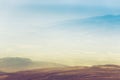 Amazing aerial view of desert, stone hills, and distant mountains layers range.Wilderness background. Near Mount Erciyes. Kayseri, Royalty Free Stock Photo